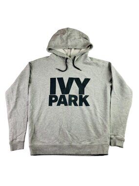 Ivy Park Men's Logo Pullover Hoodie Sweatshirt Cotton Gray • XS